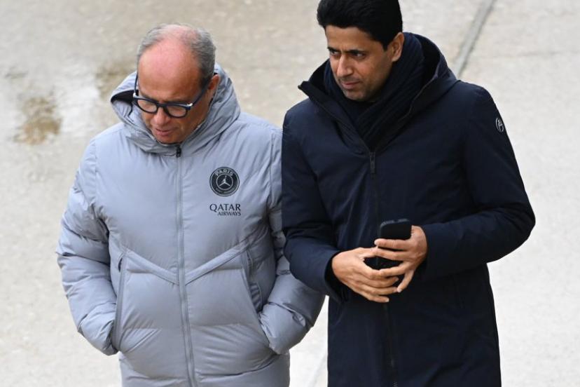 Luis Campos (à gauche) et Nasser al-Khelaïfi. (A. Réau/L'Équipe)